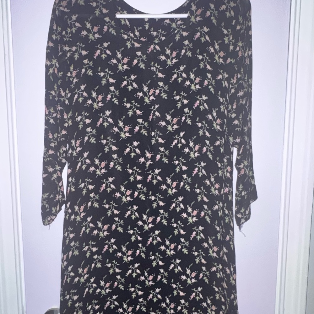 Floral Black Dress